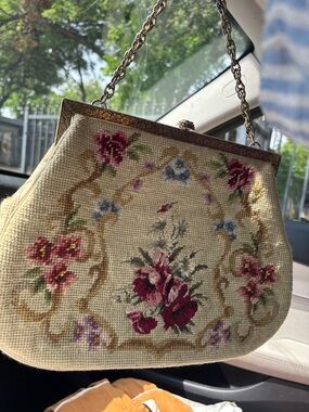 Vintage needlepoint petite bag